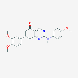 molecular formula C23H23N3O4 B14984690 7-(3,4-dimethoxyphenyl)-2-[(4-methoxyphenyl)amino]-7,8-dihydroquinazolin-5(6H)-one 