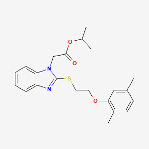 propan-2-yl (2-{[2-(2,5-dimethylphenoxy)ethyl]sulfanyl}-1H-benzimidazol-1-yl)acetate