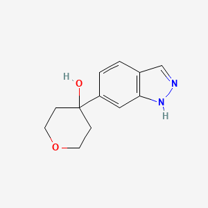 molecular formula C12H14N2O2 B1498480 4-(1H-Indazol-6-YL)-tetrahydro-pyran-4-OL CAS No. 885272-12-8