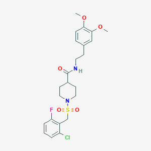 molecular formula C23H28ClFN2O5S B14984822 1-[(2-chloro-6-fluorobenzyl)sulfonyl]-N-[2-(3,4-dimethoxyphenyl)ethyl]piperidine-4-carboxamide 