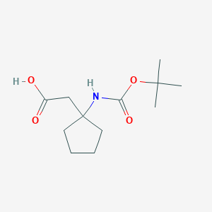 molecular formula C12H21NO4 B1498483 (1-叔丁氧羰基氨基环戊基)-乙酸 CAS No. 282525-00-2