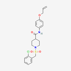 molecular formula C22H25ClN2O4S B14984831 1-[(2-chlorobenzyl)sulfonyl]-N-[4-(prop-2-en-1-yloxy)phenyl]piperidine-4-carboxamide 