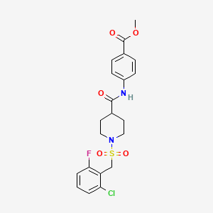 molecular formula C21H22ClFN2O5S B14984838 Methyl 4-[({1-[(2-chloro-6-fluorobenzyl)sulfonyl]piperidin-4-yl}carbonyl)amino]benzoate 