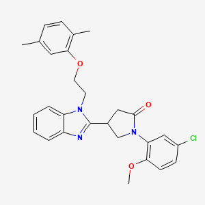 1-(5-chloro-2-methoxyphenyl)-4-{1-[2-(2,5-dimethylphenoxy)ethyl]-1H-benzimidazol-2-yl}pyrrolidin-2-one