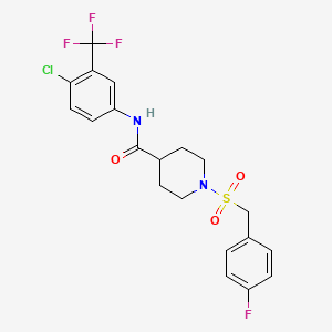 molecular formula C20H19ClF4N2O3S B14984868 N-[4-chloro-3-(trifluoromethyl)phenyl]-1-[(4-fluorobenzyl)sulfonyl]piperidine-4-carboxamide 