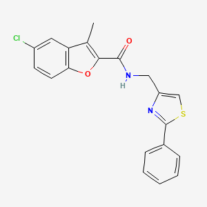 5-chloro-3-methyl-N-[(2-phenyl-1,3-thiazol-4-yl)methyl]-1-benzofuran-2-carboxamide