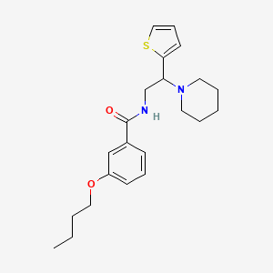 3-butoxy-N-[2-(piperidin-1-yl)-2-(thiophen-2-yl)ethyl]benzamide