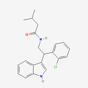 molecular formula C21H23ClN2O B14984917 N-[2-(2-chlorophenyl)-2-(1H-indol-3-yl)ethyl]-3-methylbutanamide 