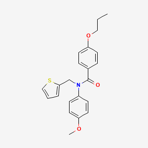 molecular formula C22H23NO3S B14984968 N-(4-methoxyphenyl)-4-propoxy-N-(thiophen-2-ylmethyl)benzamide 