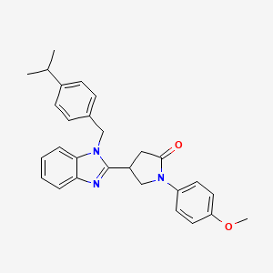 1-(4-methoxyphenyl)-4-{1-[4-(propan-2-yl)benzyl]-1H-benzimidazol-2-yl}pyrrolidin-2-one