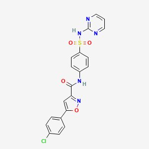 5-(4-chlorophenyl)-N-[4-(pyrimidin-2-ylsulfamoyl)phenyl]-1,2-oxazole-3-carboxamide