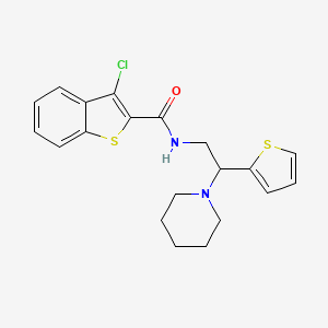 molecular formula C20H21ClN2OS2 B14985023 3-chloro-N-[2-(piperidin-1-yl)-2-(thiophen-2-yl)ethyl]-1-benzothiophene-2-carboxamide 