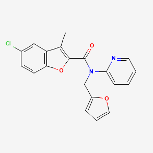 molecular formula C20H15ClN2O3 B14985051 5-chloro-N-(furan-2-ylmethyl)-3-methyl-N-(pyridin-2-yl)-1-benzofuran-2-carboxamide 