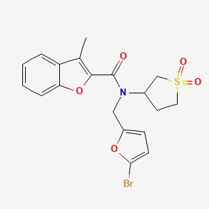 N-[(5-bromofuran-2-yl)methyl]-N-(1,1-dioxidotetrahydrothiophen-3-yl)-3-methyl-1-benzofuran-2-carboxamide