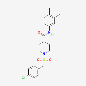 molecular formula C21H25ClN2O3S B14985084 1-[(4-chlorobenzyl)sulfonyl]-N-(3,4-dimethylphenyl)piperidine-4-carboxamide 