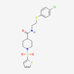 N-{2-[(4-chlorophenyl)sulfanyl]ethyl}-1-(thiophen-2-ylsulfonyl)piperidine-4-carboxamide