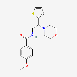 4-methoxy-N-[2-(morpholin-4-yl)-2-(thiophen-2-yl)ethyl]benzamide