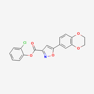 2-Chlorophenyl 5-(2,3-dihydro-1,4-benzodioxin-6-yl)-1,2-oxazole-3-carboxylate