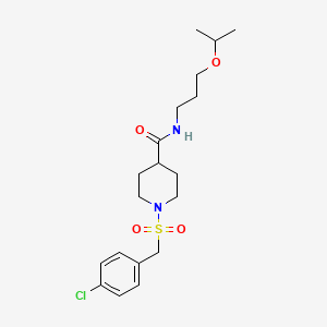 molecular formula C19H29ClN2O4S B14985105 1-[(4-chlorobenzyl)sulfonyl]-N-[3-(propan-2-yloxy)propyl]piperidine-4-carboxamide 