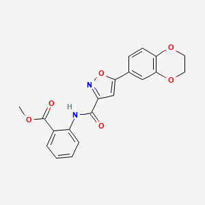 molecular formula C20H16N2O6 B14985131 Methyl 2-({[5-(2,3-dihydro-1,4-benzodioxin-6-yl)-1,2-oxazol-3-yl]carbonyl}amino)benzoate 