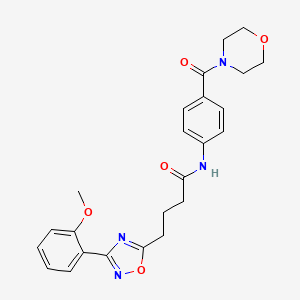 molecular formula C24H26N4O5 B14985135 4-[3-(2-methoxyphenyl)-1,2,4-oxadiazol-5-yl]-N-[4-(morpholin-4-ylcarbonyl)phenyl]butanamide 