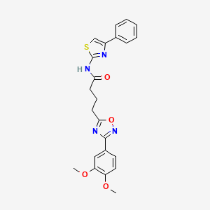 molecular formula C23H22N4O4S B14985142 4-[3-(3,4-dimethoxyphenyl)-1,2,4-oxadiazol-5-yl]-N-(4-phenyl-1,3-thiazol-2-yl)butanamide 