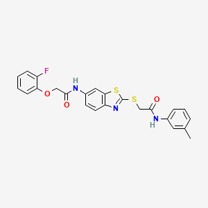 2-(2-Fluorophenoxy)-N-[2-({[(3-methylphenyl)carbamoyl]methyl}sulfanyl)-1,3-benzothiazol-6-YL]acetamide