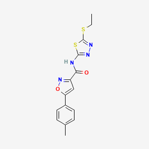 molecular formula C15H14N4O2S2 B14985157 N-[5-(ethylsulfanyl)-1,3,4-thiadiazol-2-yl]-5-(4-methylphenyl)-1,2-oxazole-3-carboxamide 