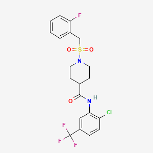 molecular formula C20H19ClF4N2O3S B14985158 N-[2-chloro-5-(trifluoromethyl)phenyl]-1-[(2-fluorobenzyl)sulfonyl]piperidine-4-carboxamide 