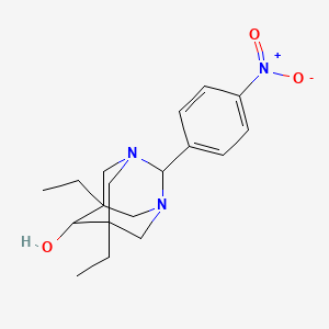 molecular formula C18H25N3O3 B14985166 5,7-Diethyl-2-(4-nitrophenyl)-1,3-diazatricyclo[3.3.1.1~3,7~]decan-6-ol 