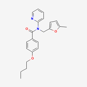 molecular formula C22H24N2O3 B14985169 4-butoxy-N-[(5-methylfuran-2-yl)methyl]-N-(pyridin-2-yl)benzamide 