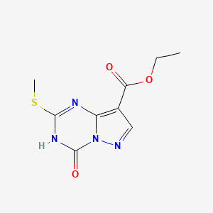 molecular formula C9H10N4O3S B1498517 Ethyl 2-(methylthio)-4-oxo-3,4-dihydropyrazolo[1,5-a][1,3,5]triazine-8-carboxylate CAS No. 278600-53-6