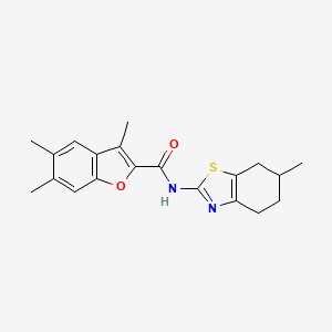 molecular formula C20H22N2O2S B14985180 3,5,6-trimethyl-N-(6-methyl-4,5,6,7-tetrahydro-1,3-benzothiazol-2-yl)-1-benzofuran-2-carboxamide 