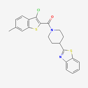 molecular formula C22H19ClN2OS2 B14985235 [4-(1,3-Benzothiazol-2-yl)piperidin-1-yl](3-chloro-6-methyl-1-benzothiophen-2-yl)methanone 