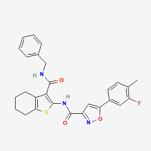 N-[3-(benzylcarbamoyl)-4,5,6,7-tetrahydro-1-benzothiophen-2-yl]-5-(3-fluoro-4-methylphenyl)-1,2-oxazole-3-carboxamide