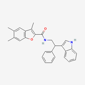 molecular formula C28H26N2O2 B14985274 N-[2-(1H-indol-3-yl)-2-phenylethyl]-3,5,6-trimethyl-1-benzofuran-2-carboxamide 