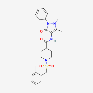 molecular formula C25H30N4O4S B14985284 N-(1,5-dimethyl-3-oxo-2-phenyl-2,3-dihydro-1H-pyrazol-4-yl)-1-[(2-methylbenzyl)sulfonyl]piperidine-4-carboxamide 