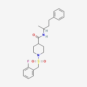 molecular formula C23H29FN2O3S B14985295 1-[(2-fluorobenzyl)sulfonyl]-N-(4-phenylbutan-2-yl)piperidine-4-carboxamide 