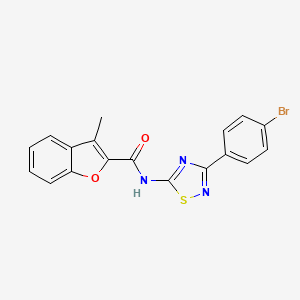 molecular formula C18H12BrN3O2S B14985296 N-[3-(4-bromophenyl)-1,2,4-thiadiazol-5-yl]-3-methyl-1-benzofuran-2-carboxamide 