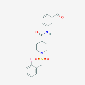 N-(3-acetylphenyl)-1-[(2-fluorobenzyl)sulfonyl]piperidine-4-carboxamide