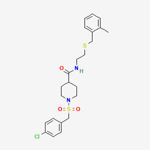 molecular formula C23H29ClN2O3S2 B14985331 1-[(4-chlorobenzyl)sulfonyl]-N-{2-[(2-methylbenzyl)sulfanyl]ethyl}piperidine-4-carboxamide 