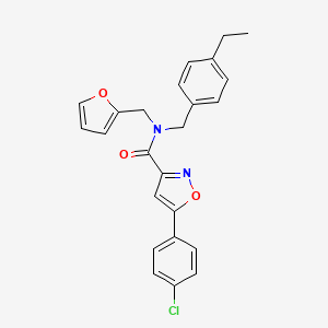 molecular formula C24H21ClN2O3 B14985364 5-(4-chlorophenyl)-N-(4-ethylbenzyl)-N-(furan-2-ylmethyl)-1,2-oxazole-3-carboxamide 