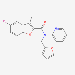 5-fluoro-N-(furan-2-ylmethyl)-3-methyl-N-(pyridin-2-yl)-1-benzofuran-2-carboxamide