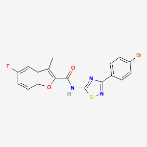 molecular formula C18H11BrFN3O2S B14985410 N-[3-(4-bromophenyl)-1,2,4-thiadiazol-5-yl]-5-fluoro-3-methyl-1-benzofuran-2-carboxamide 