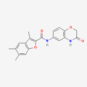 3,5,6-trimethyl-N-(3-oxo-3,4-dihydro-2H-1,4-benzoxazin-6-yl)-1-benzofuran-2-carboxamide