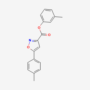 molecular formula C18H15NO3 B14985456 3-Methylphenyl 5-(4-methylphenyl)-1,2-oxazole-3-carboxylate 