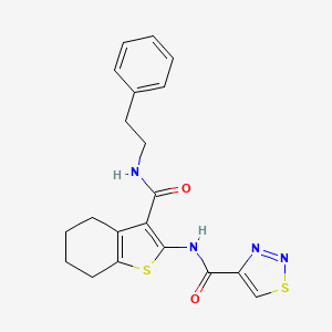 molecular formula C20H20N4O2S2 B14985471 N-{3-[(2-phenylethyl)carbamoyl]-4,5,6,7-tetrahydro-1-benzothiophen-2-yl}-1,2,3-thiadiazole-4-carboxamide 