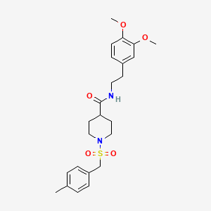 molecular formula C24H32N2O5S B14985493 N-[2-(3,4-dimethoxyphenyl)ethyl]-1-[(4-methylbenzyl)sulfonyl]piperidine-4-carboxamide 