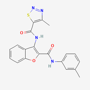 4-methyl-N-{2-[(3-methylphenyl)carbamoyl]-1-benzofuran-3-yl}-1,2,3-thiadiazole-5-carboxamide