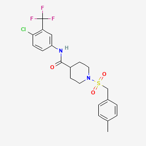 molecular formula C21H22ClF3N2O3S B14985512 N-[4-chloro-3-(trifluoromethyl)phenyl]-1-[(4-methylbenzyl)sulfonyl]piperidine-4-carboxamide 